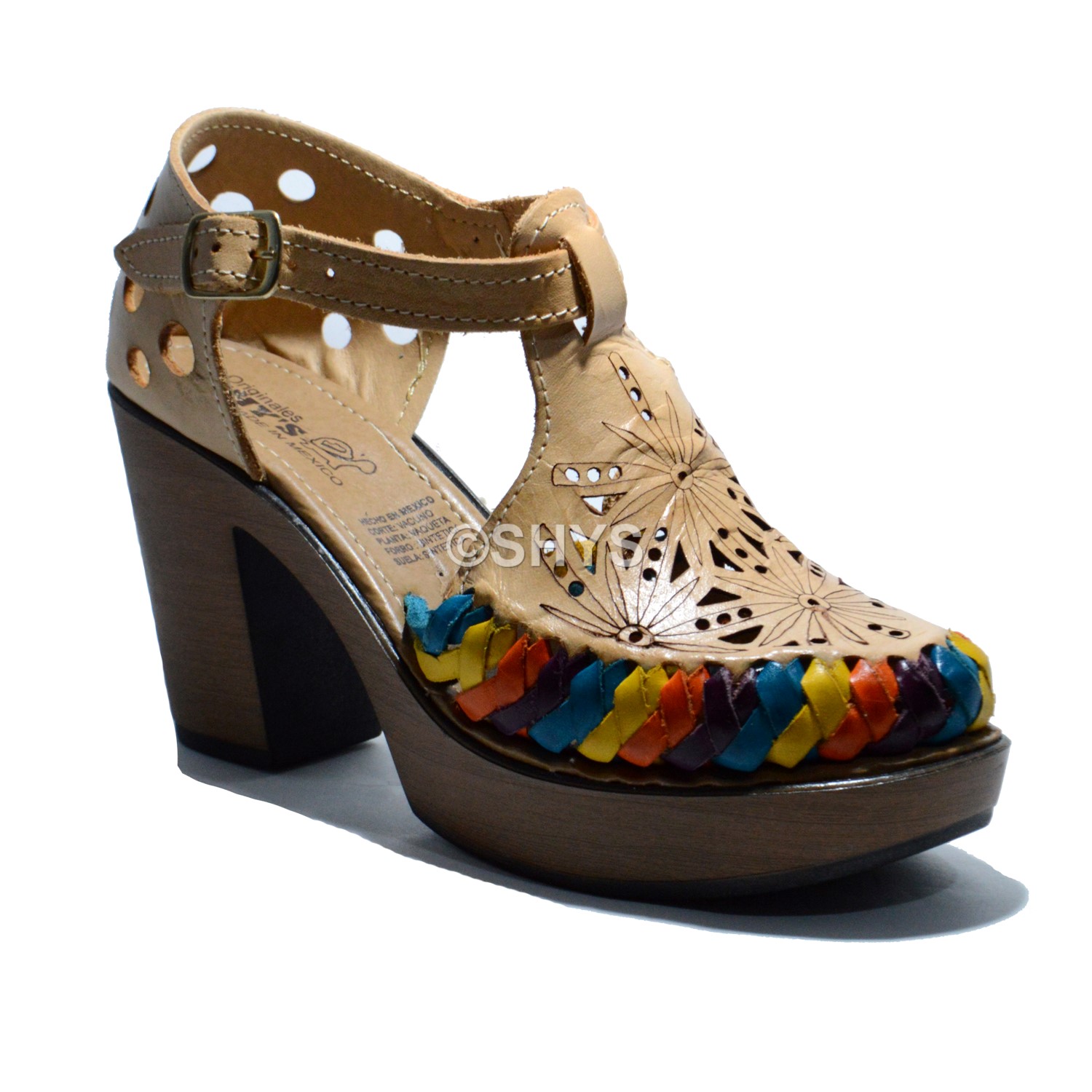 Huarache Artesanal Mujer Dama Tan Amarillo Naranja Azul Dps-158