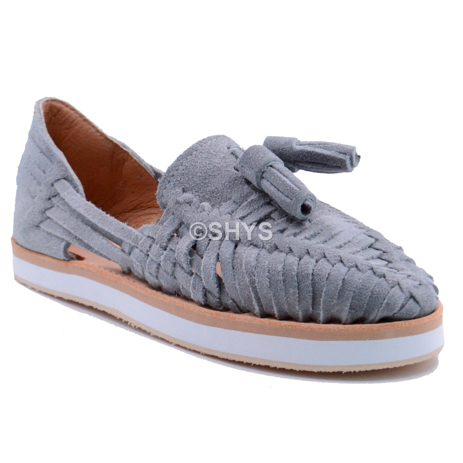 Leather Mexican Sandals For Woman Huaraches Dark Gray Dds-022-4