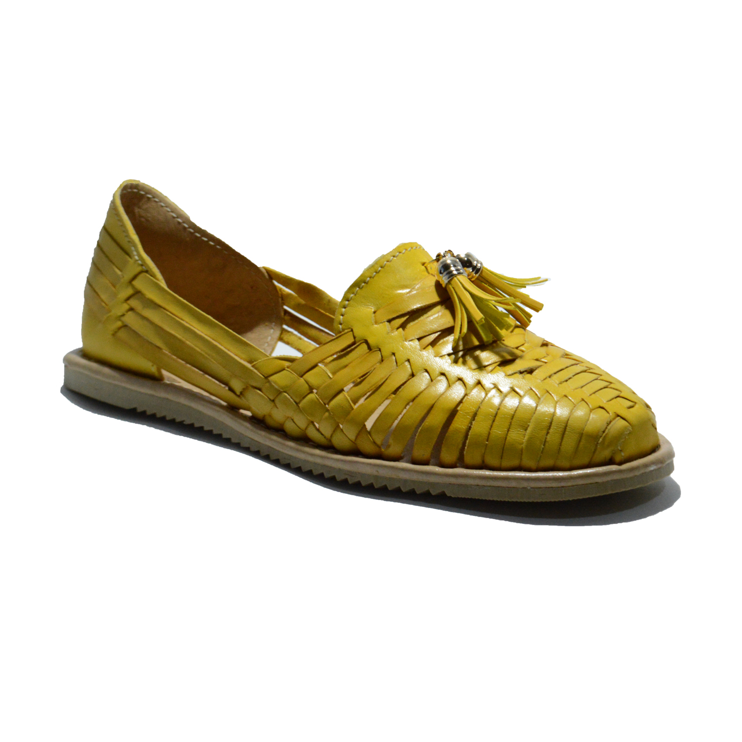 Leather Mexican Sandals For Woman Huaraches Amarillo Des-037-2