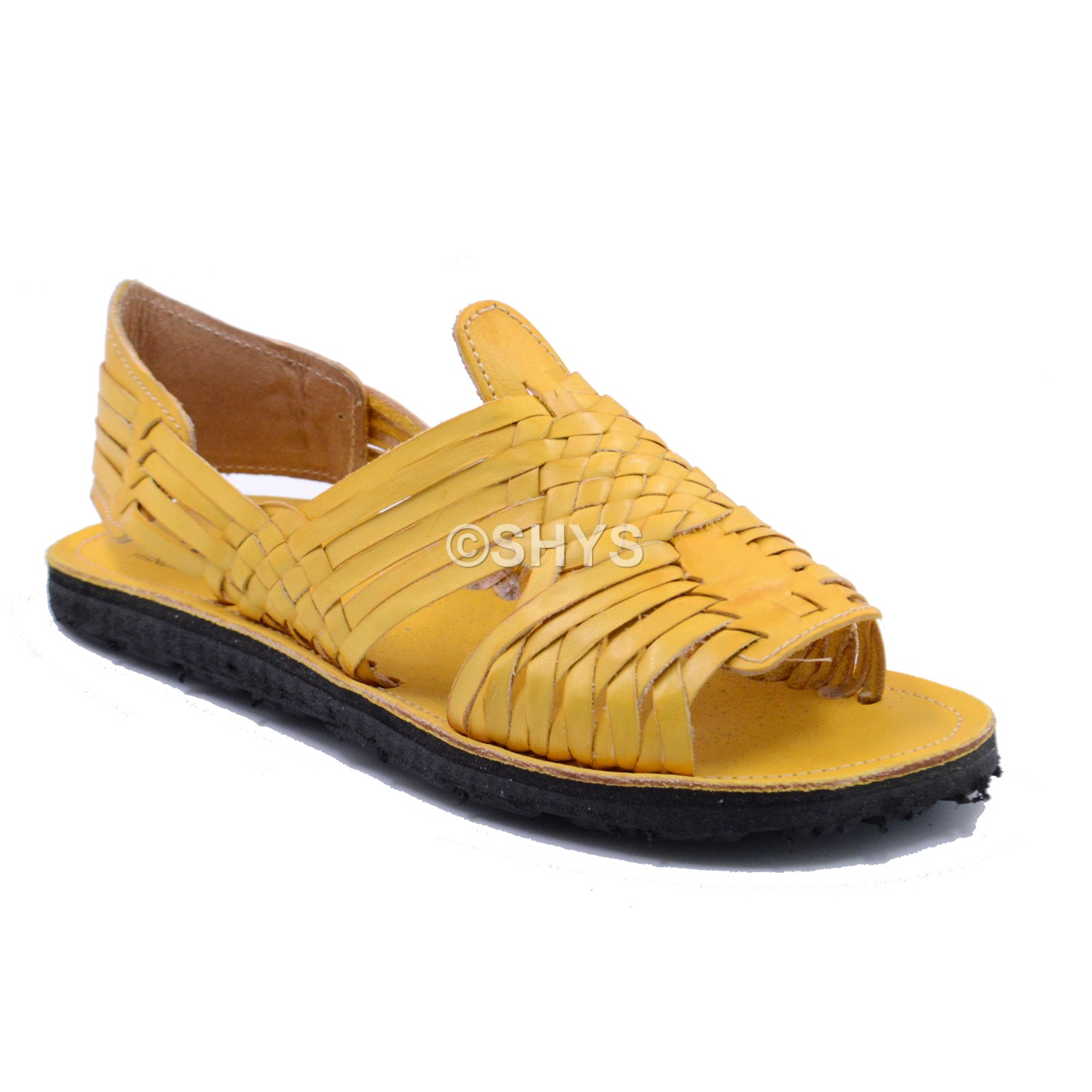 Leather Mexican Sandals For Woman Huaraches Yellow Dds-128-7